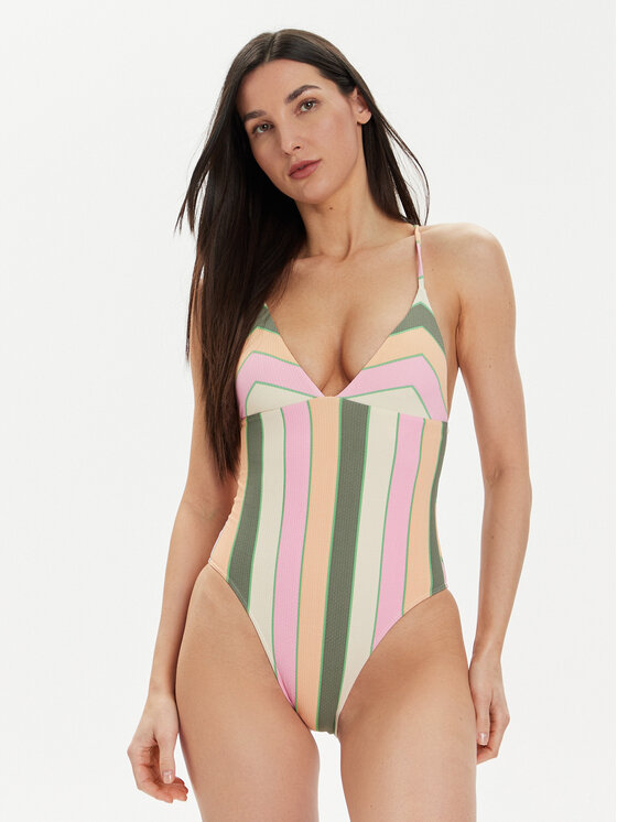 Roxy Kopalni Kostum Vista Stripe One Piece ERJX103639 Pisana