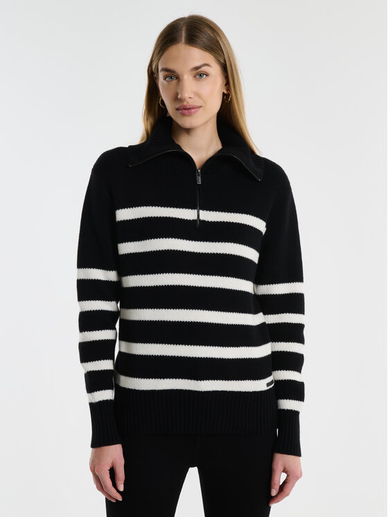 BIG STAR BIG STAR Sweter STRIPALIA Czarny Comfort Fit
