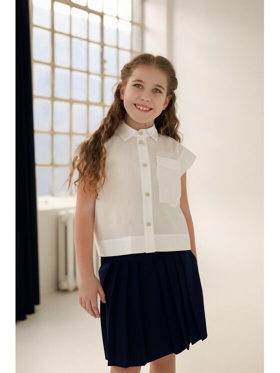 SLY SLY Spódnica 5S-305B Granatowy Comfortable Fit