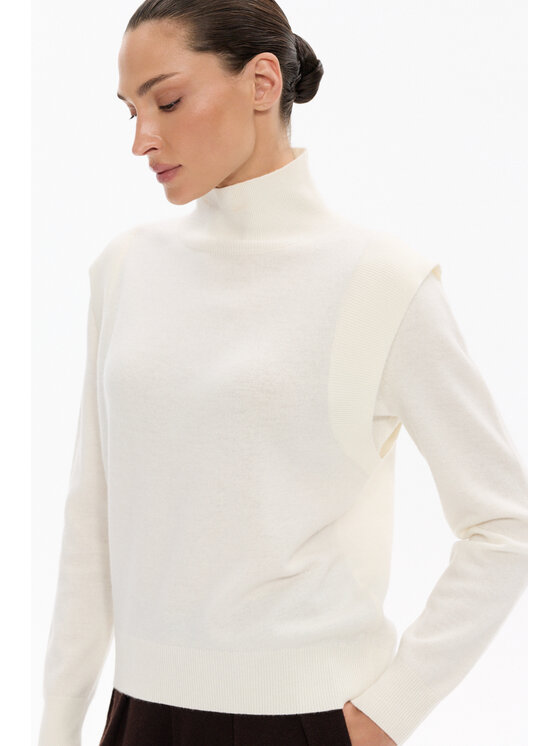 Deni Cler Milano Deni Cler Milano Sweter T-DC-S460-F5-90-11-1 Kremowy Regular Fit