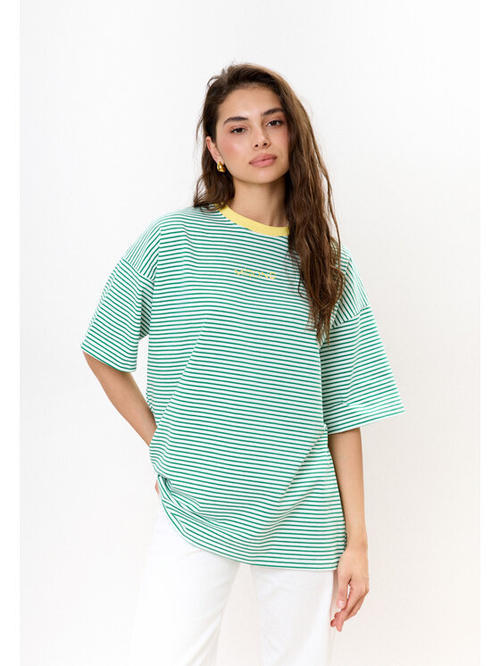 Mirons Mirons T-Shirt Print Biały Oversize