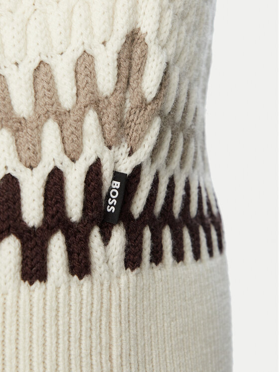 BOSS BOSS Sweter 50570654 Kremowy Regular Fit