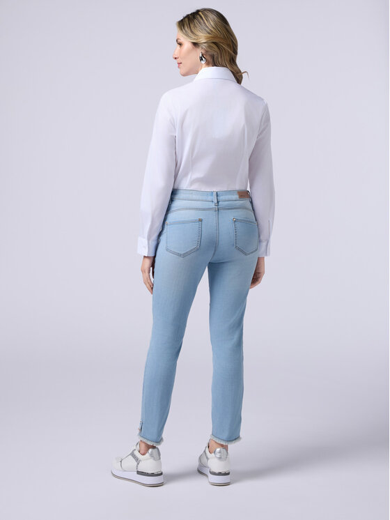 Oltre Oltre Jeansy P497R008187N0A4 Turkusowy Skin Fit
