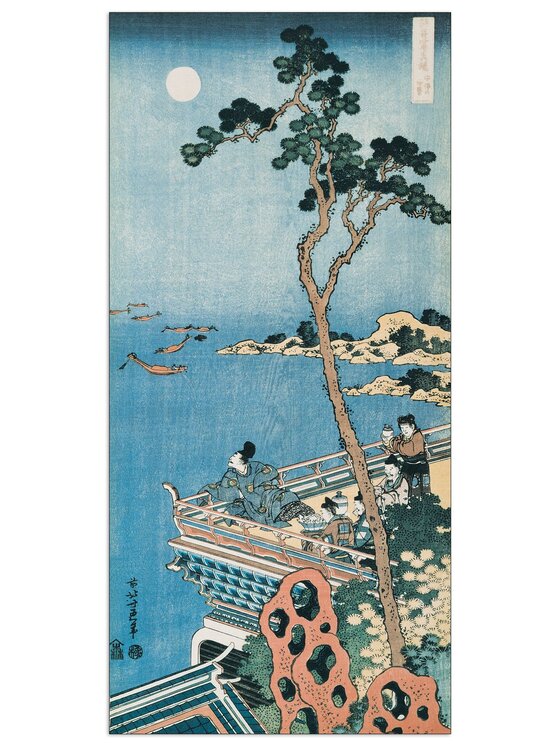Artopweb Artopweb Dekoracja ścienna Il Poeta - Abe No Nakanaro 1833-34 Kolorowy