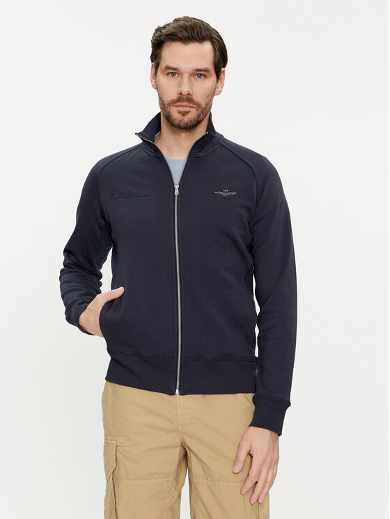 Aeronautica Militare Aeronautica Militare Džemperis ar kapuci 241FE1860F537 Tumši zils Regular Fit