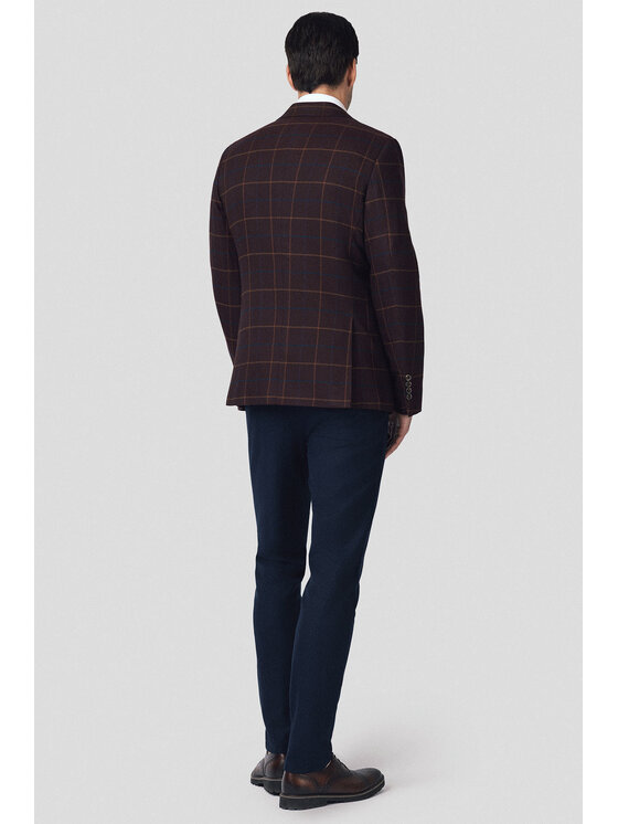 Lancerto Lancerto Marynarka Sovana MA131225000015 Bordowy Slim Fit