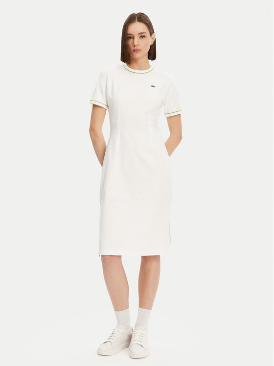 Lacoste Lacoste Vsakodnevna obleka EF9988 Bela Slim Fit