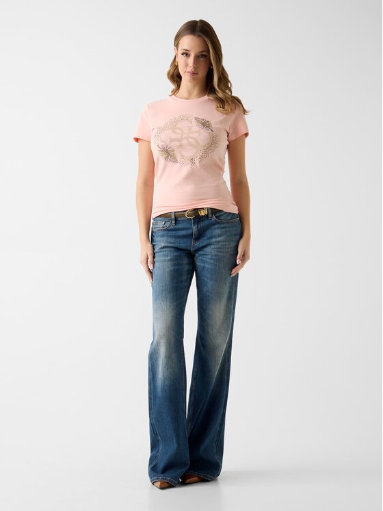 Guess Guess T-Shirt 181491 Różowy Classic Fit