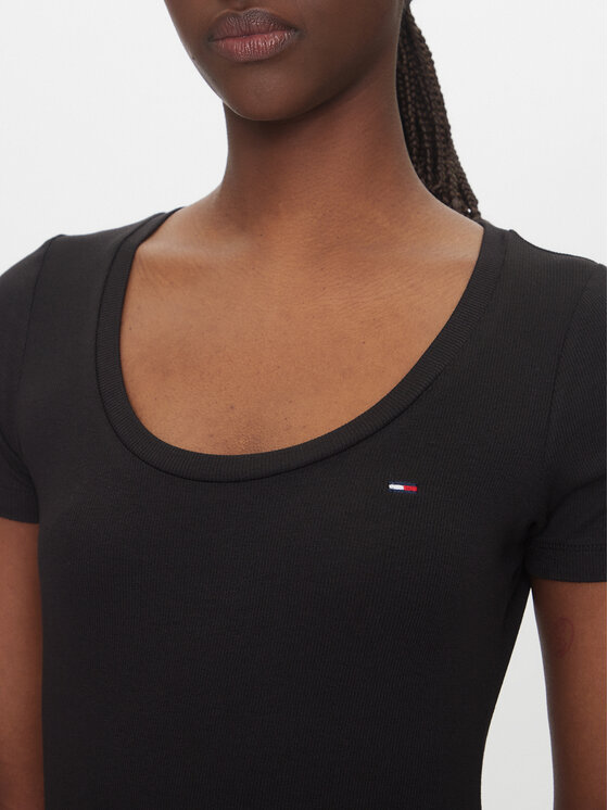 Tommy Jeans Tommy Jeans T-shirt Essential DW0DW20916 Crna Regular Fit
