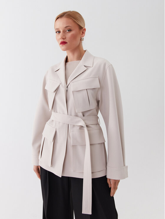 Calvin Klein Calvin Klein Kabát pro přechodné období K20K205882 Écru Regular Fit
