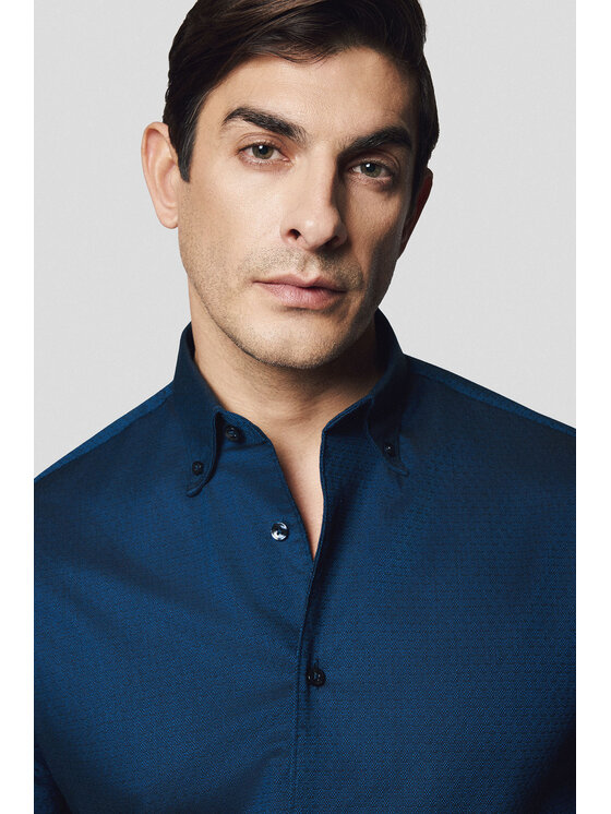 Lancerto Lancerto Koszula Trine KO073224000022 Granatowy Slim Fit