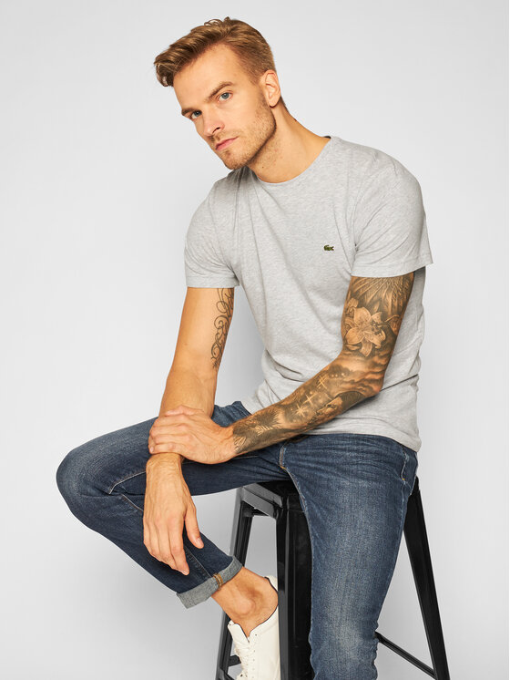 Lacoste Lacoste Majica TH2038 Siva Regular Fit