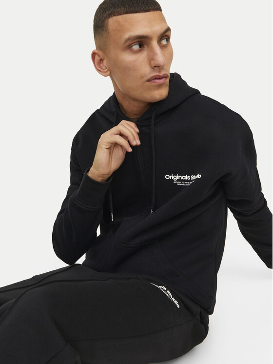 Jack&Jones Jack&Jones Majica dugih rukava Vesterbro 12241691 Crna Relaxed Fit