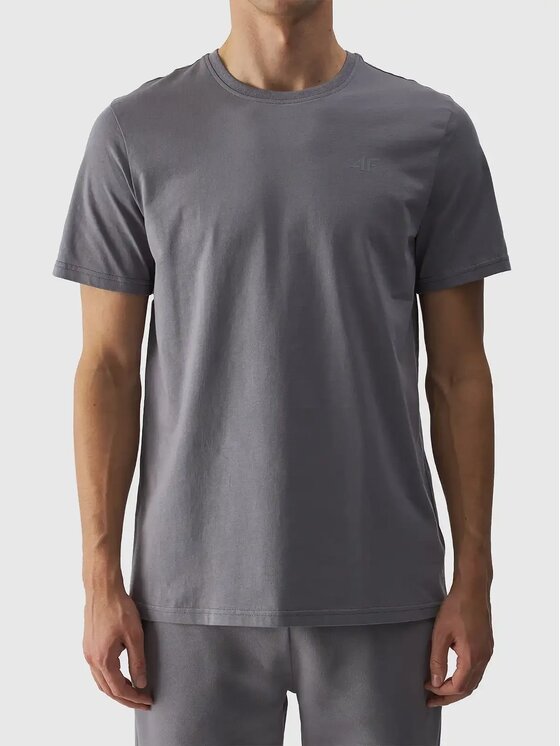 4F 4F T-Shirt 4FWMM00TTSHM1843-25S Szary Regular Fit