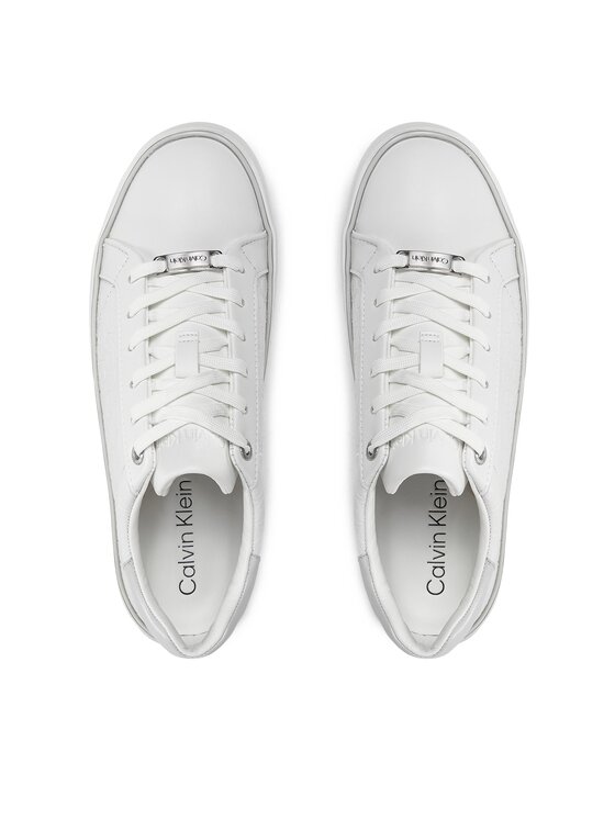 Calvin Klein Calvin Klein Sneakersy Flatform C Lace Up - Mono Mix HW0HW01870 Biały