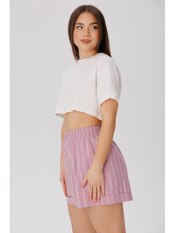 LAURELLA LAURELLA Šortky z materiálu 3SS014 Fialová Regular Fit