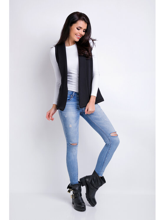 Awama Awama Gilet A155 Nero Basic Fit