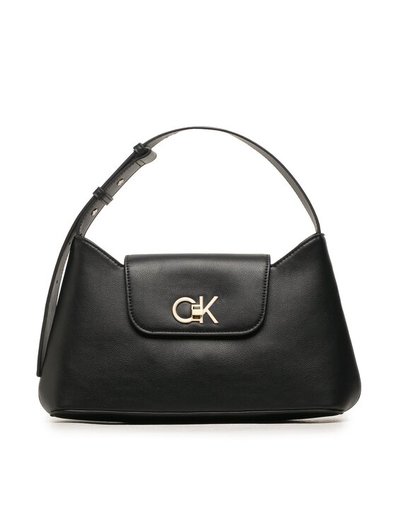 Calvin Klein Geantă Re-Lock Shoulder Bag Md K60K610769 Negru Bag imagine noua