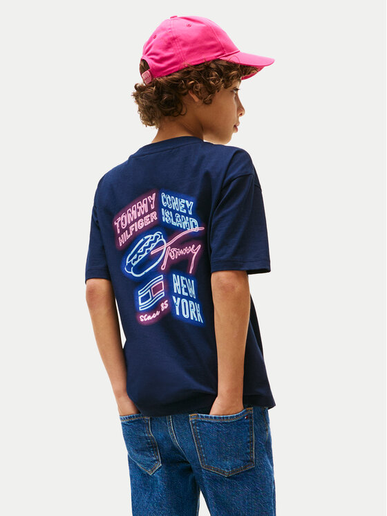 Tommy Hilfiger Tommy Hilfiger Póló Neon Graphic KB0KB09849 Sötétkék Regular Fit