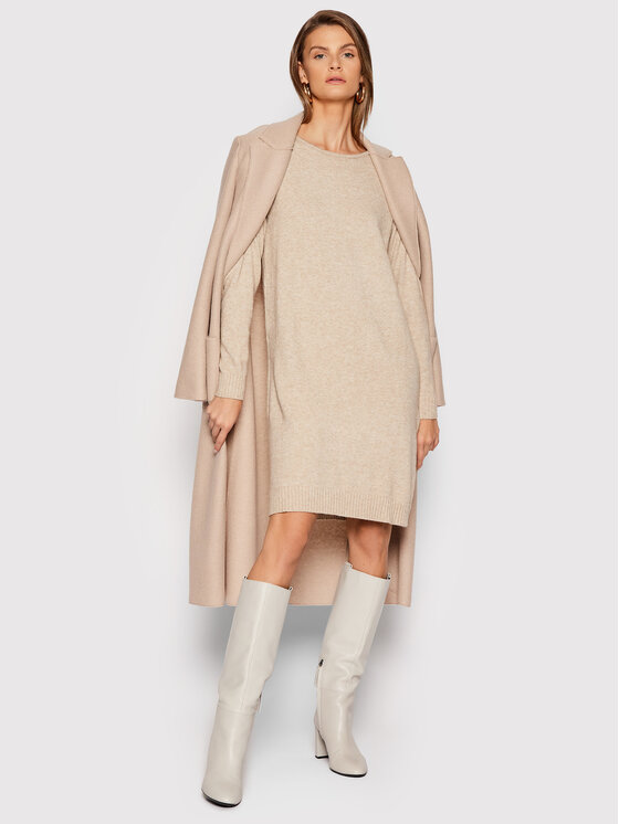Vila Vila Vestito di maglia Ril 14042768 Beige Regular Fit