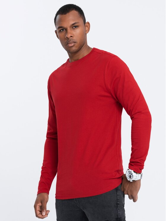 Ombre Ombre S dlouhým rukávem OM-LSBL-0106 Červená Regular Fit
