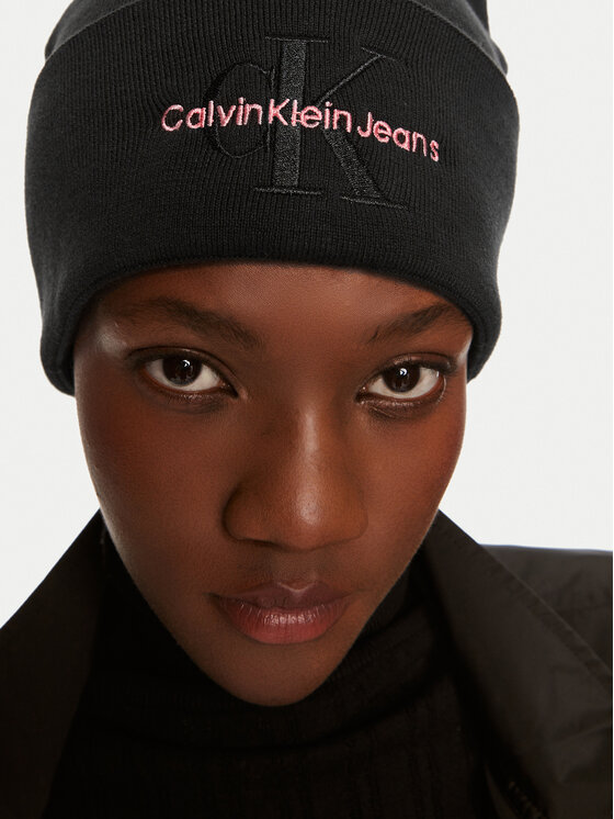 Calvin Klein Calvin Klein Čepice Mono Logo Embro K60K612668 Černá