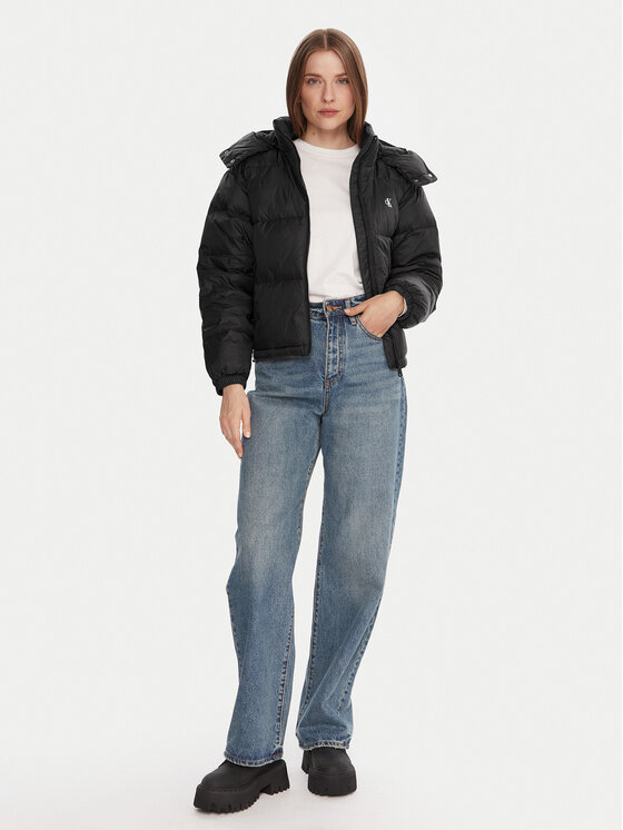 Calvin Klein Jeans Calvin Klein Jeans Vatovaná bunda Essential LV047D501G Černá Relaxed Fit
