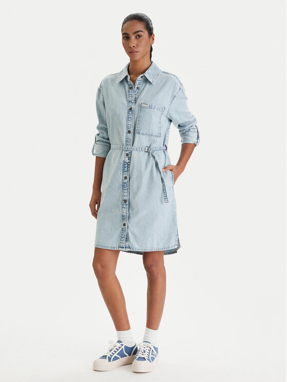 Guess Jeans Guess Jeans Jeans haljina W6RK26 D5M83 Plava Regular Fit