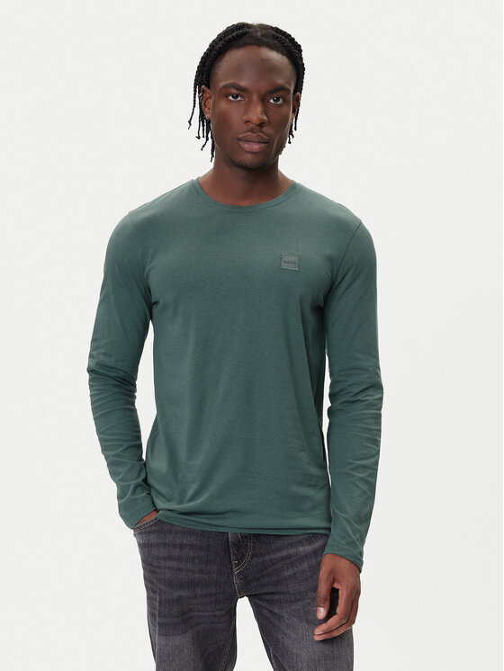 BOSS BOSS Longsleeve Tacks 50512111 Verde Regular Fit