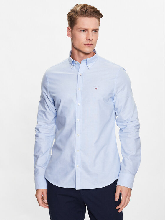 Gant Gant Koszula Oxford 3046002 Niebieski Slim Fit