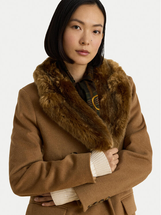 LAUREN RALPH LAUREN LAUREN RALPH LAUREN Вовняне пальто 297P23450001 Світло-коричневий Oversize
