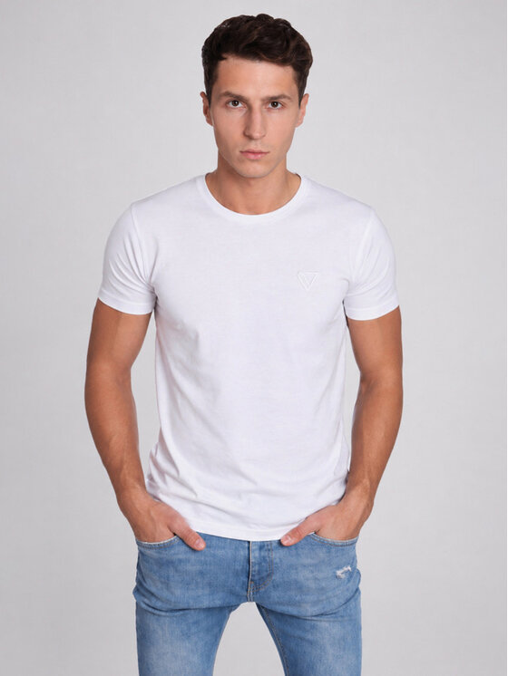 VILLARO VILLARO T-Shirt TSH001 Biały Slim Fit