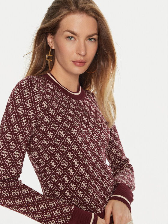 Guess Guess Pullover Lise W4BR21 Z37K0 Dunkelrot Slim Fit
