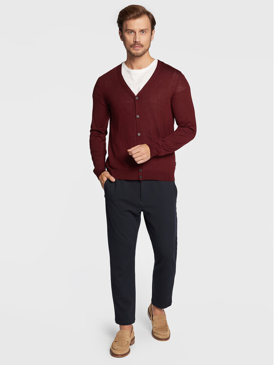 Cardigan Mardon-L 50476356 Bordeaux Slim Fit