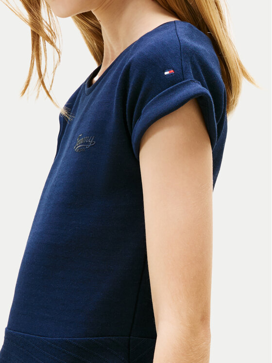 Tommy Hilfiger Tommy Hilfiger Sukienka codzienna Spacer KG0KG08706 D Granatowy Regular Fit