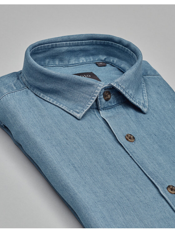 Borgio Borgio Koszula denice_00603 Niebieski Slim Fit