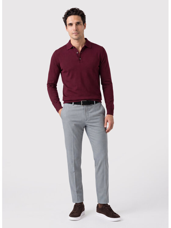 Pako Lorente Pako Lorente Sweter P26WP-2X-002 Bordowy Regular Fit