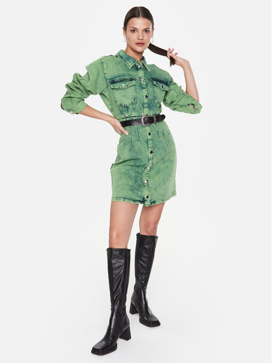 Gestuz Gestuz Džínové šaty Skyegz 10906800 Zelená Regular Fit