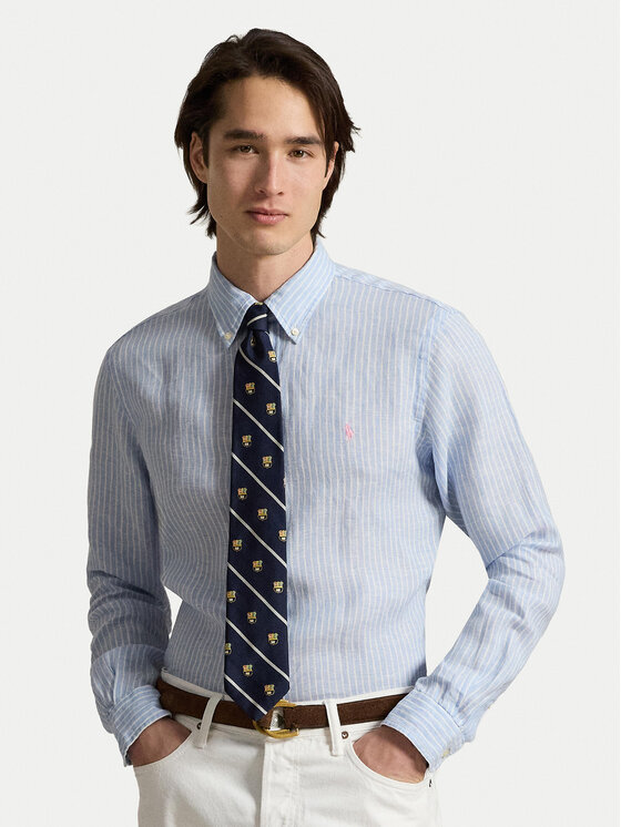 Polo Ralph Lauren Cămașă 710B15594005 Albastru deschis Custom Fit