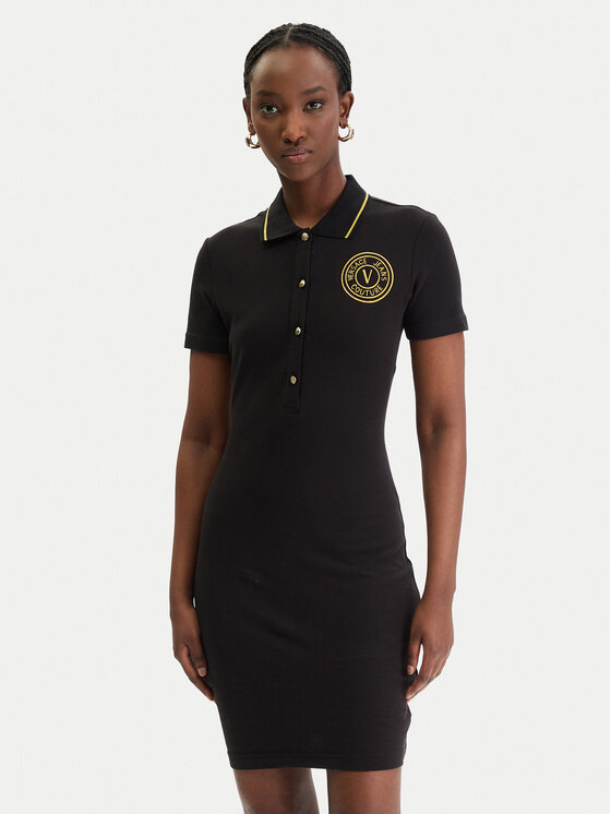 Versace Jeans Couture Rochie de zi 80HAOT03 CJ01T Negru Slim Fit