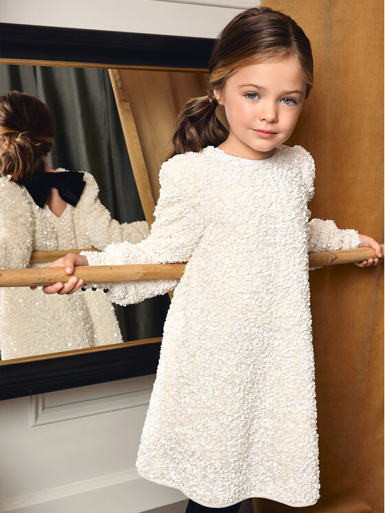Abel & Lula Abel & Lula Sukienka elegancka 5525 Écru Regular Fit