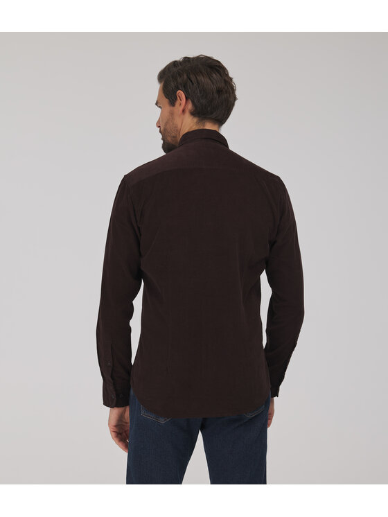 Lee Cooper Lee Cooper Koszula jeansowa RICO Brązowy ciemny Slim Fit
