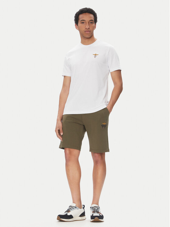 Aeronautica Militare Aeronautica Militare Pantaloni scurți sport 251BF017F459 Kaki Regular Fit