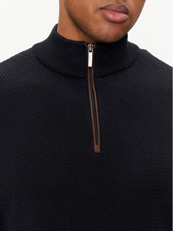 Bugatti Herren Strickpullover 7500-75510C - Baumwolle Mit Reißverschluss