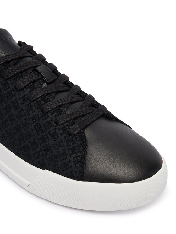 Tommy Hilfiger Tommy Hilfiger Sneakersy Th Court Lth Mix Monogram FM0FM06082 Czarny