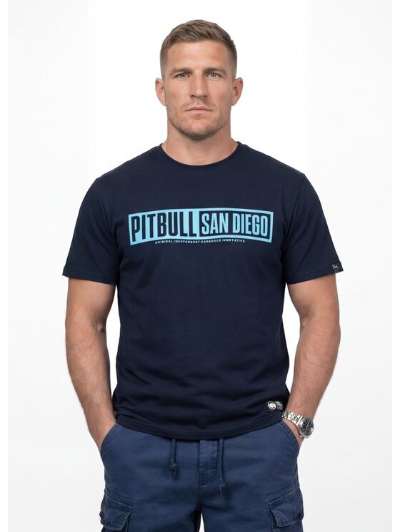 PITBULL PITBULL T-Shirt EIGHTY NINE DOG Granatowy Regular Fit