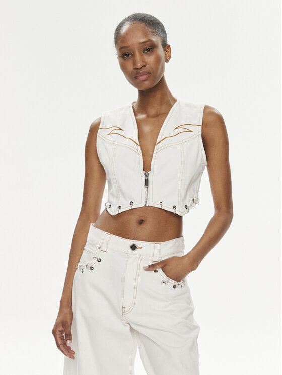 PINKO PINKO Gilet Dracula 103625 A1VD Bianco Regular Fit