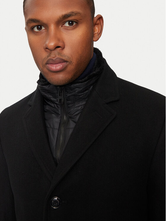 Hechter Paris Hechter Paris Palton de lână 45014 142270 Negru Regular Fit
