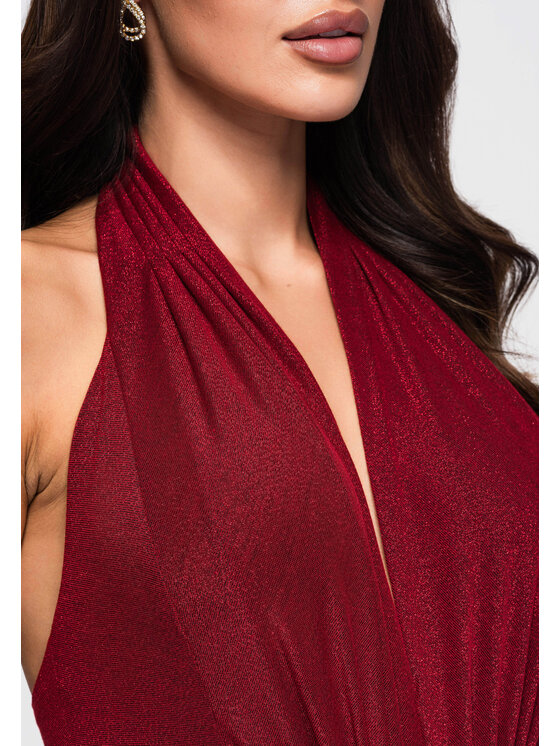 Ombre Ombre Sukienka wieczorowa LA-OM-DLR260 Czerwony Regular Fit