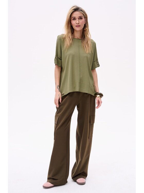 blue shadow blue shadow Spodnie damskie Atlas Khaki Regular Fit